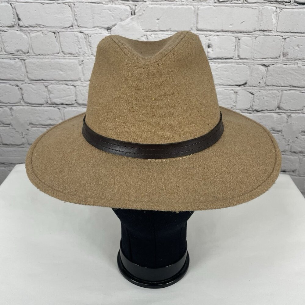 NWT U.S. POLO ASSN Light Brown Wool Blend Felt Fedora Hat Size O/S
